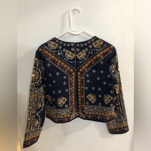 Zara Multicolor open jacket. Indian Embroidered . Size Small